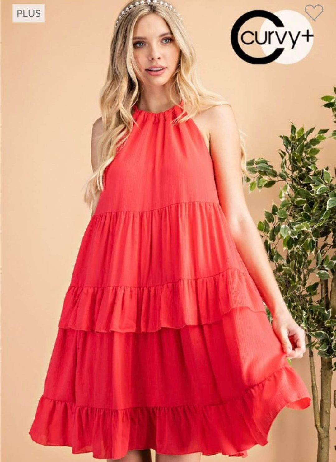 Coral Halter Neck Tie Dress – maeCmae